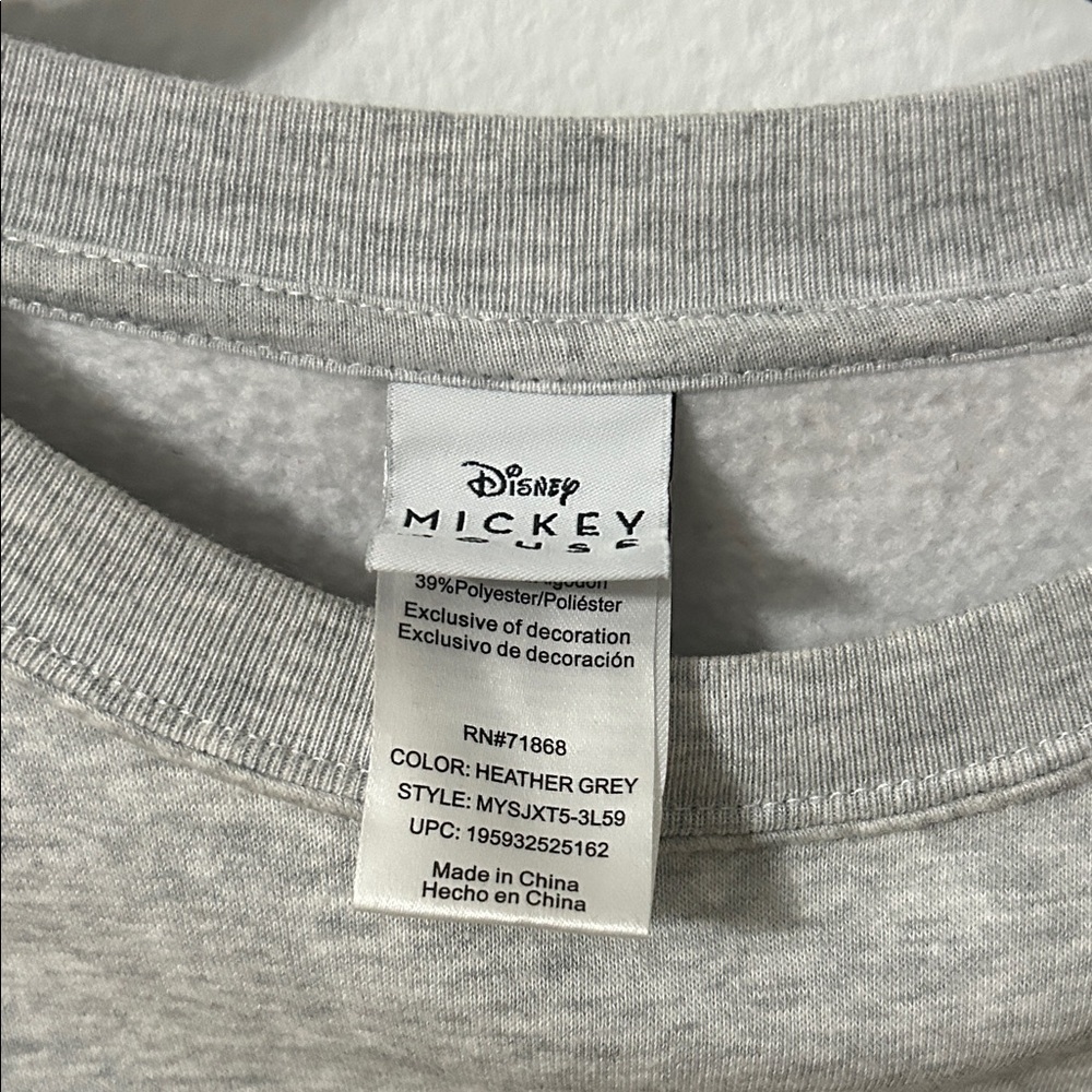 Disney Gray Crewneck Sweater with Mickey Mouse and Los Angeles Design - Picture 2 of 4